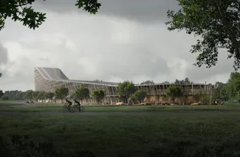An artists impression of the exterior of Winter Sports World in Western Sydney.