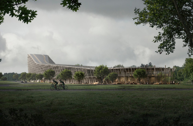An artists impression of the exterior of Winter Sports World in Western Sydney.