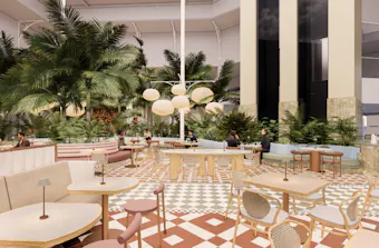 Artists impression of the interior lobby of Esplanade Hotel Fremantle.