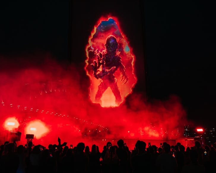 Monster bursting through the screen