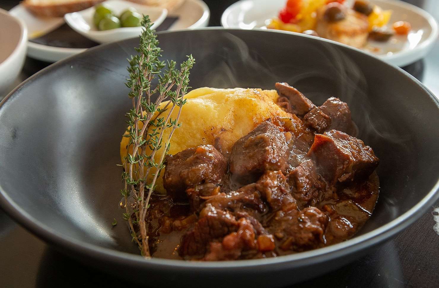 The piping hot Beef Bourguignon at Va Bene in Parnell.