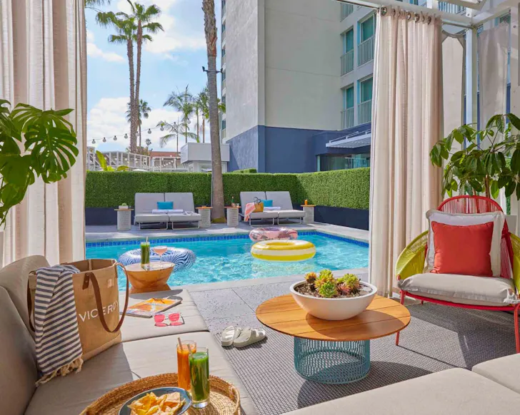 A private pool at Viceroy Santa Monica one of the best beach hotels Los Angeles