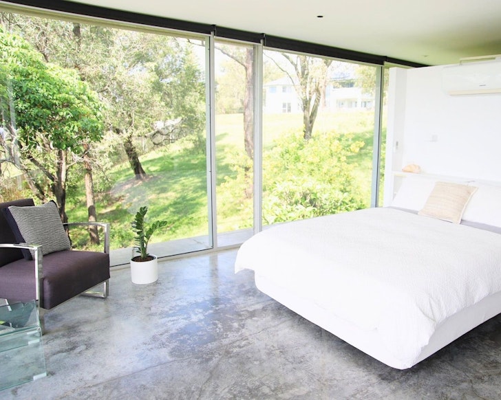 The bedroom at Views and Roos Designer Apartment one of the best pet-friendly Gold Coast stays