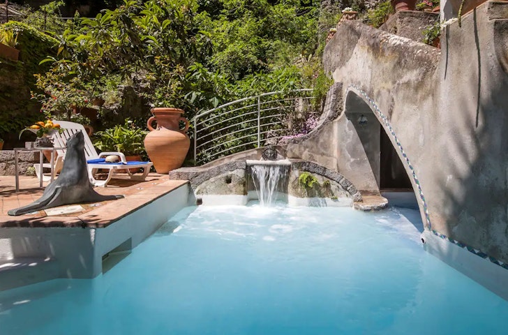 The pool at Villa Michelina, one of the best airbnbs on the Amalfi Coast 