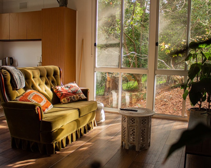 The living space at Violet's Cottage one of the best Dandenong Ranges Airbnbs