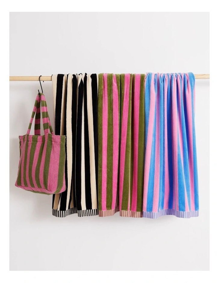 Vue Reverse Stripe Terry Beach Towel