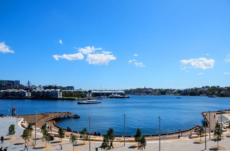 A view of Watermans Cove in Barangaroo on a sunny day. 
