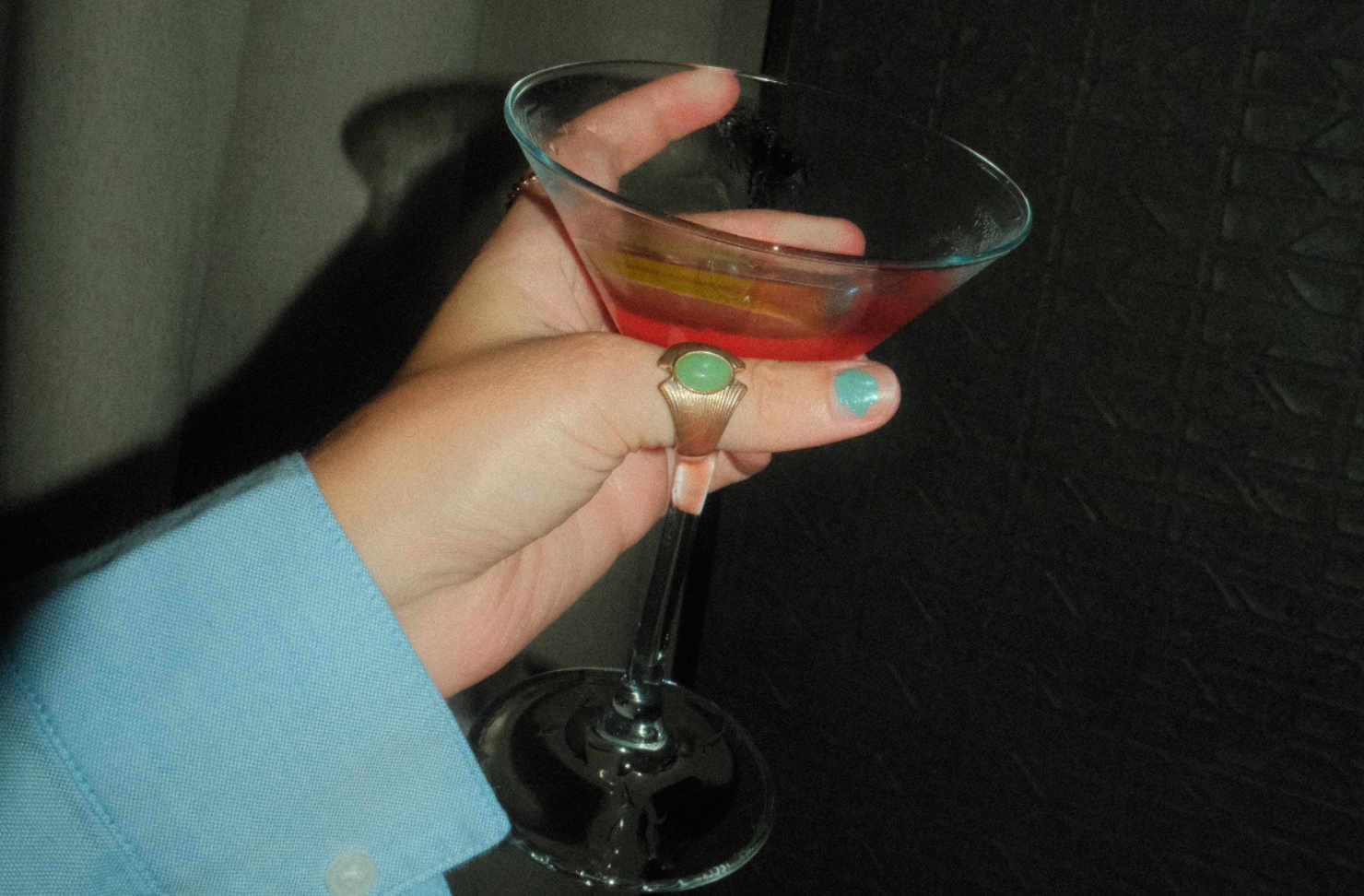 Drink in hand