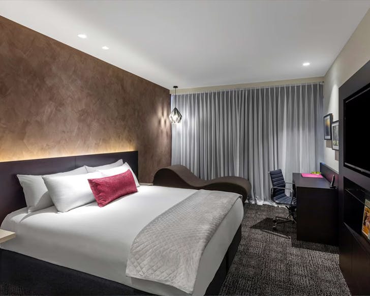 Brown room with bed