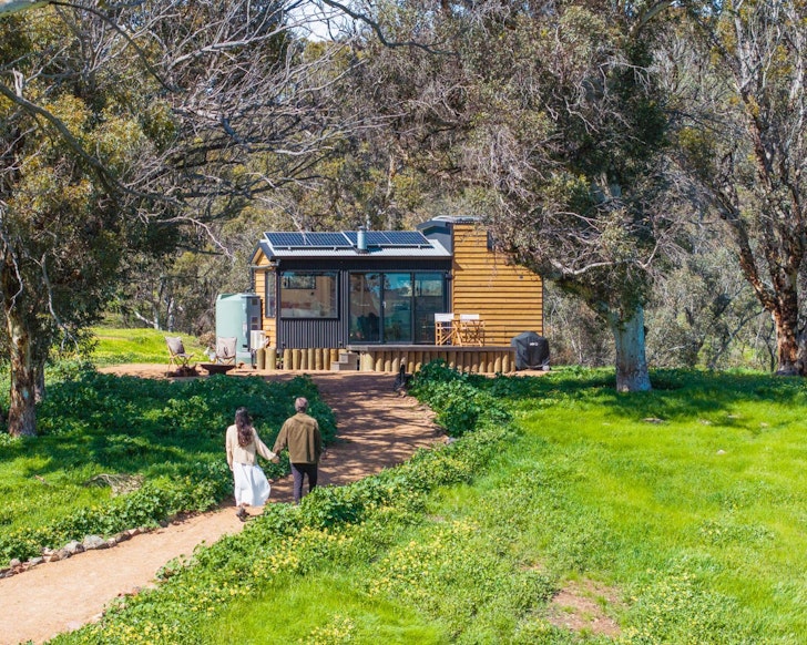 An exterior view of Wagtails Watch best tiny home stays WA