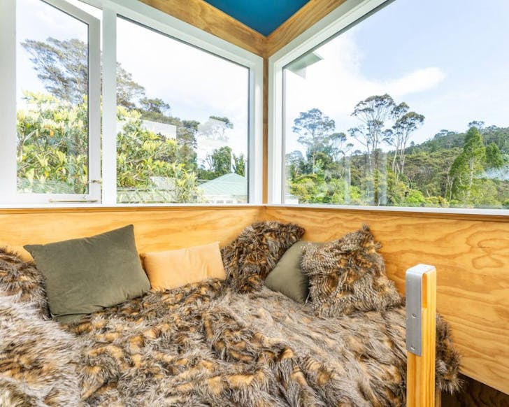 A view inside The Nest at Waitakere Birds Nest one of the best Airbnbs in New Zealand