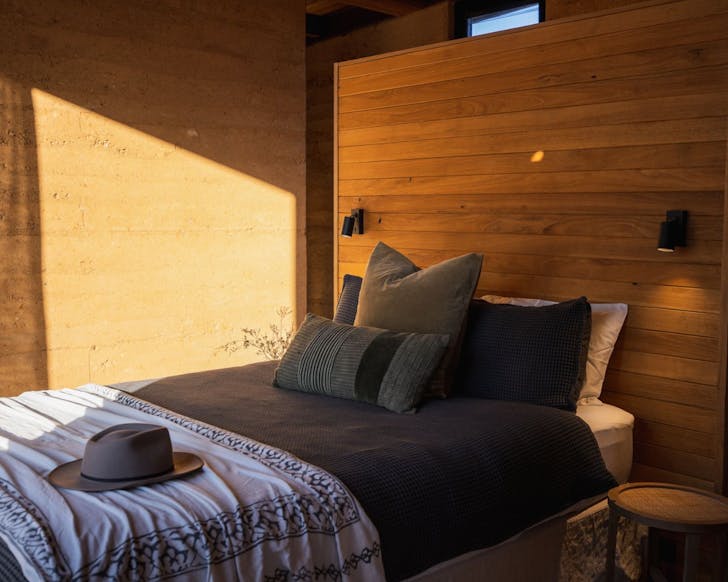 The bedroom at Wambal Cabin nature Airbnb NSW