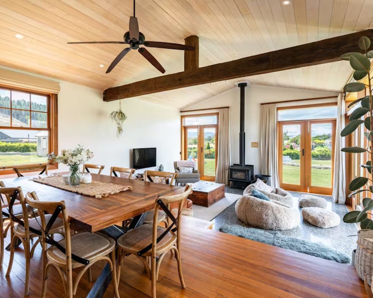 A view of the living space at Wanaka Luxury Airbnb one of the best accommodation options in Wanaka New Zealand