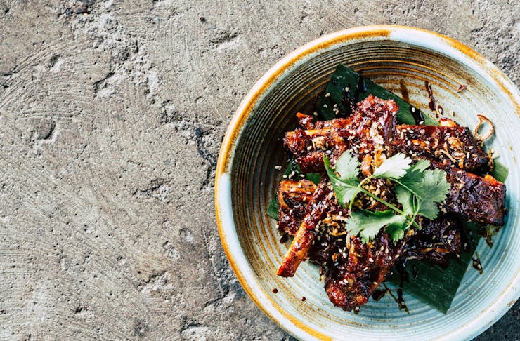 A bowl of sticky ribs from Emily Taylor eatery at Warders Hotel