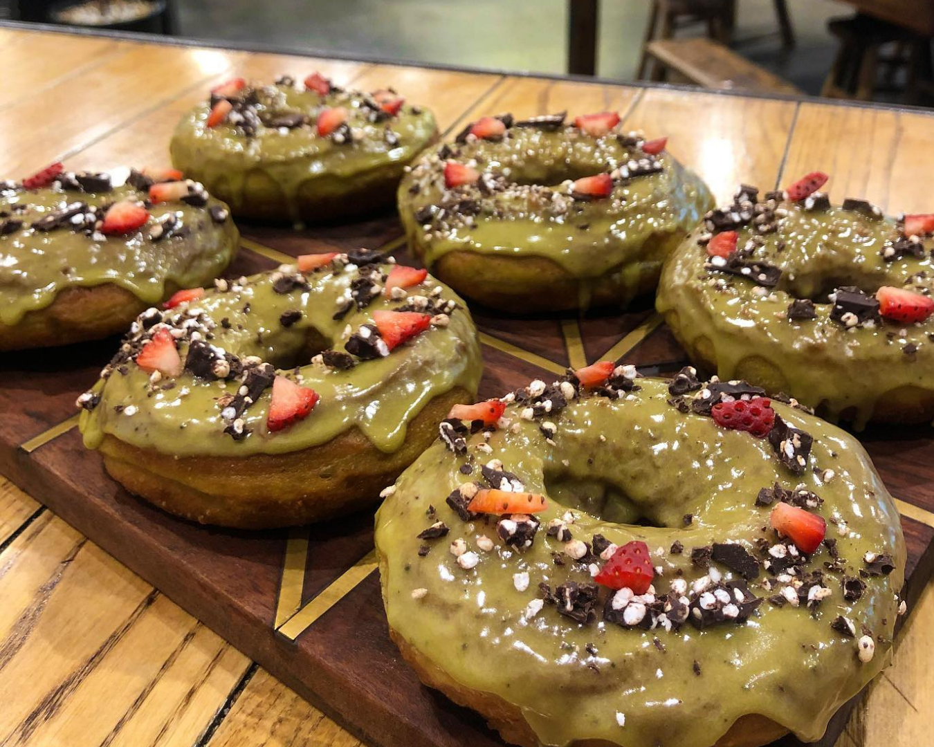 6 perfect matcha donuts by Watson’s Eatery