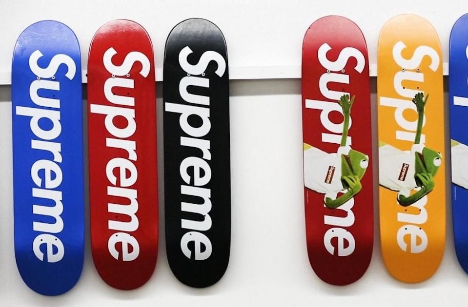 Exit Red Skateboard Art Deck by Supreme