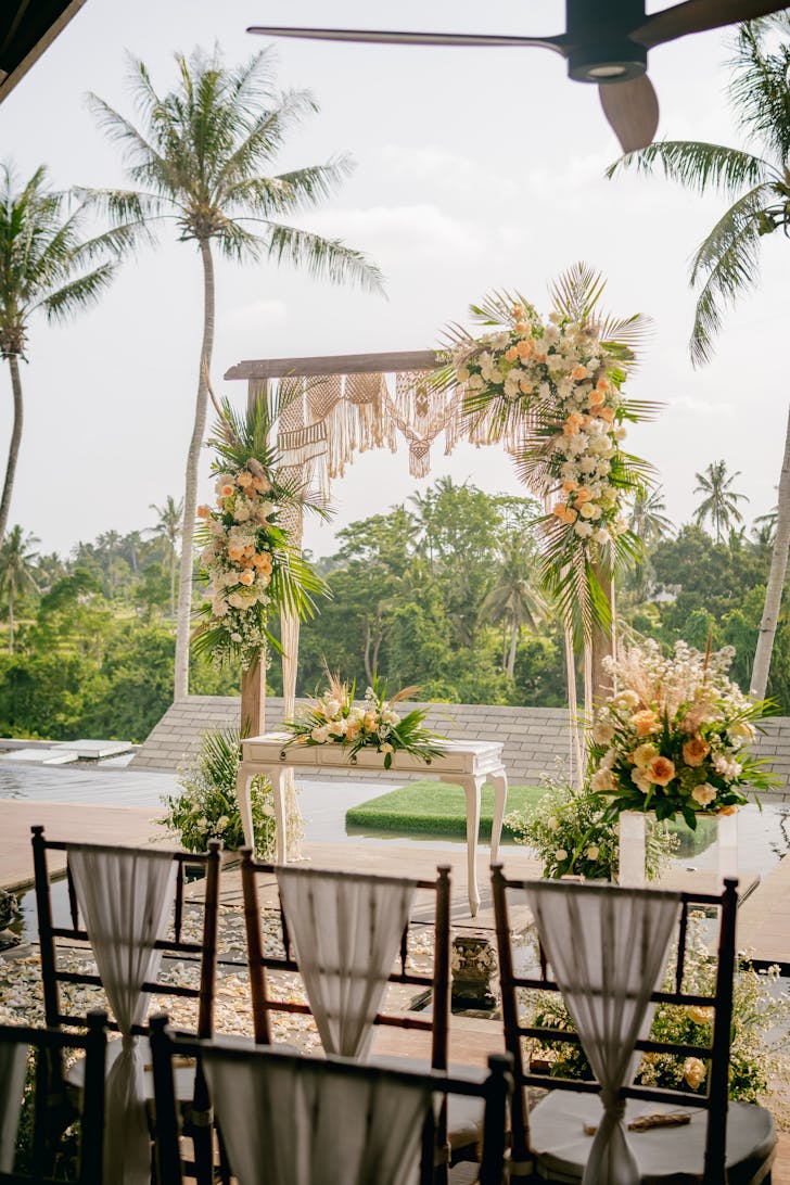 Interior of wedding chapel Ubud Bali.