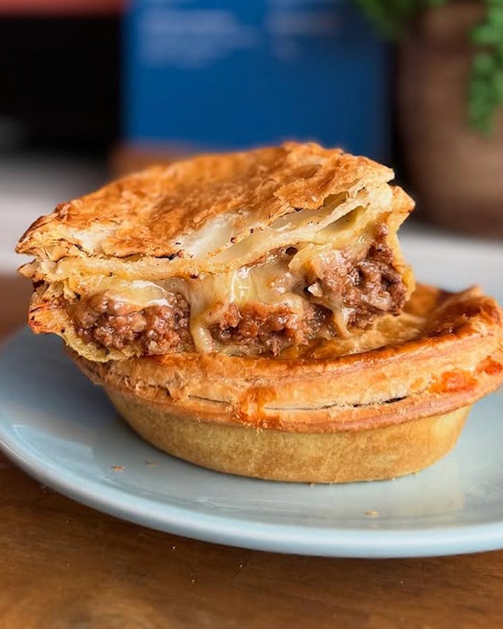 A golden, flaky pie. 
