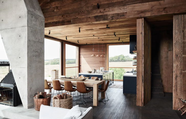 The dining area at The Wensley one of the best large group Airbnbs Victoria