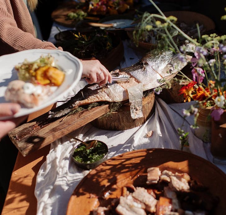 Some local produce on a table at Wildwood Kangaroo Valley Terra Firma Long Lunch