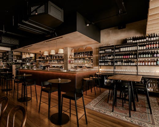 A dimly lit restaurant interior at Will St in Leederville