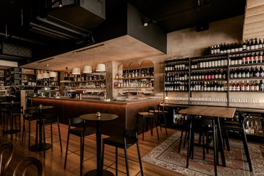 A dimly lit restaurant interior at Will St in Leederville