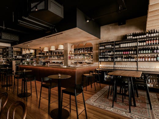 A dimly lit restaurant interior at Will St in Leederville