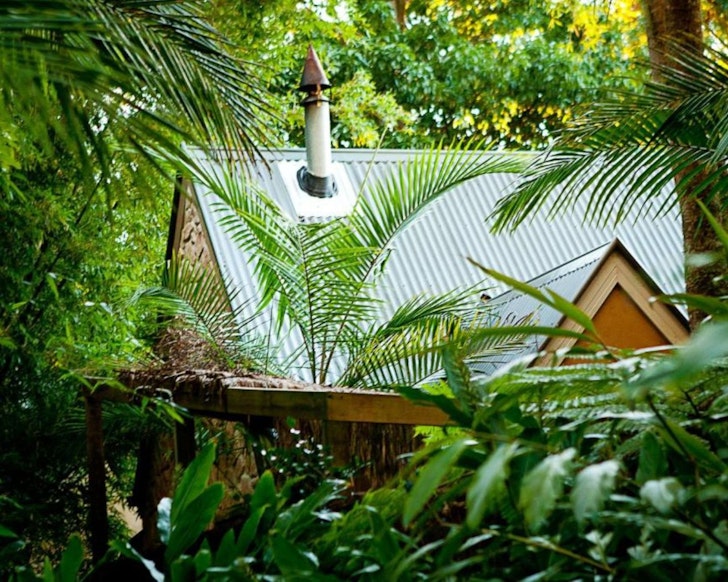 A view of a cabin surrounded by greenery at Witches Falls Cottages best cabins cottages Gold Coast