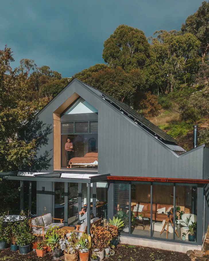 An exterior view of Wren House one of the best tiny homes in Adelaide and South Australia