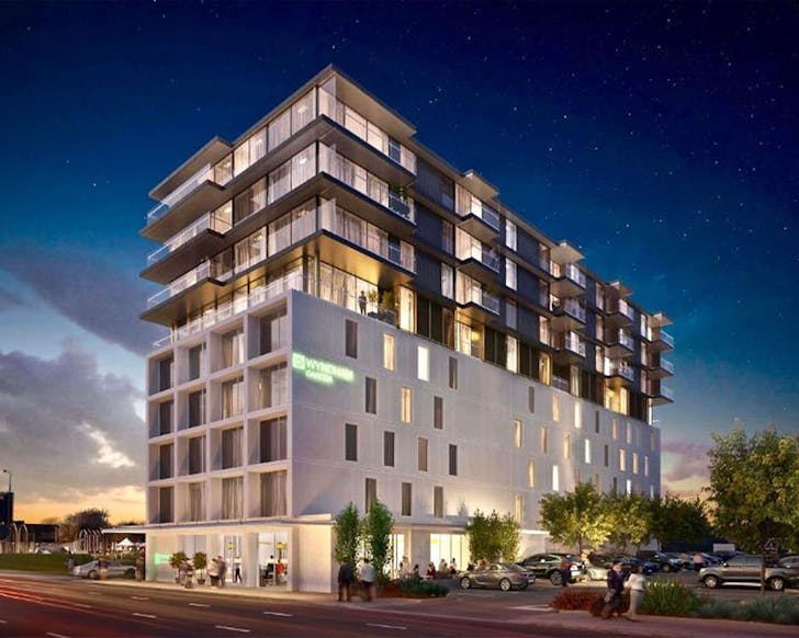 The exterior of Wyndham Garden Christchurch looks awesome against the night sky. No wonder this is one of the best hotels in Christchurch.