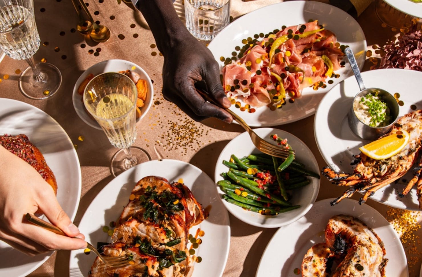Hungry punters tuck into a beautiful Christmas feast at Hippopotamus. 