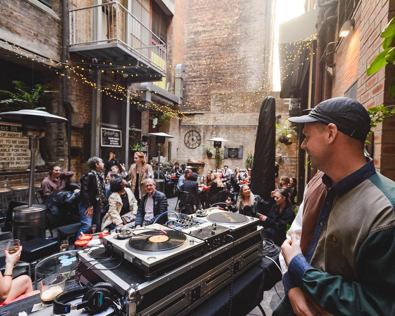 courtyard bar with DJ