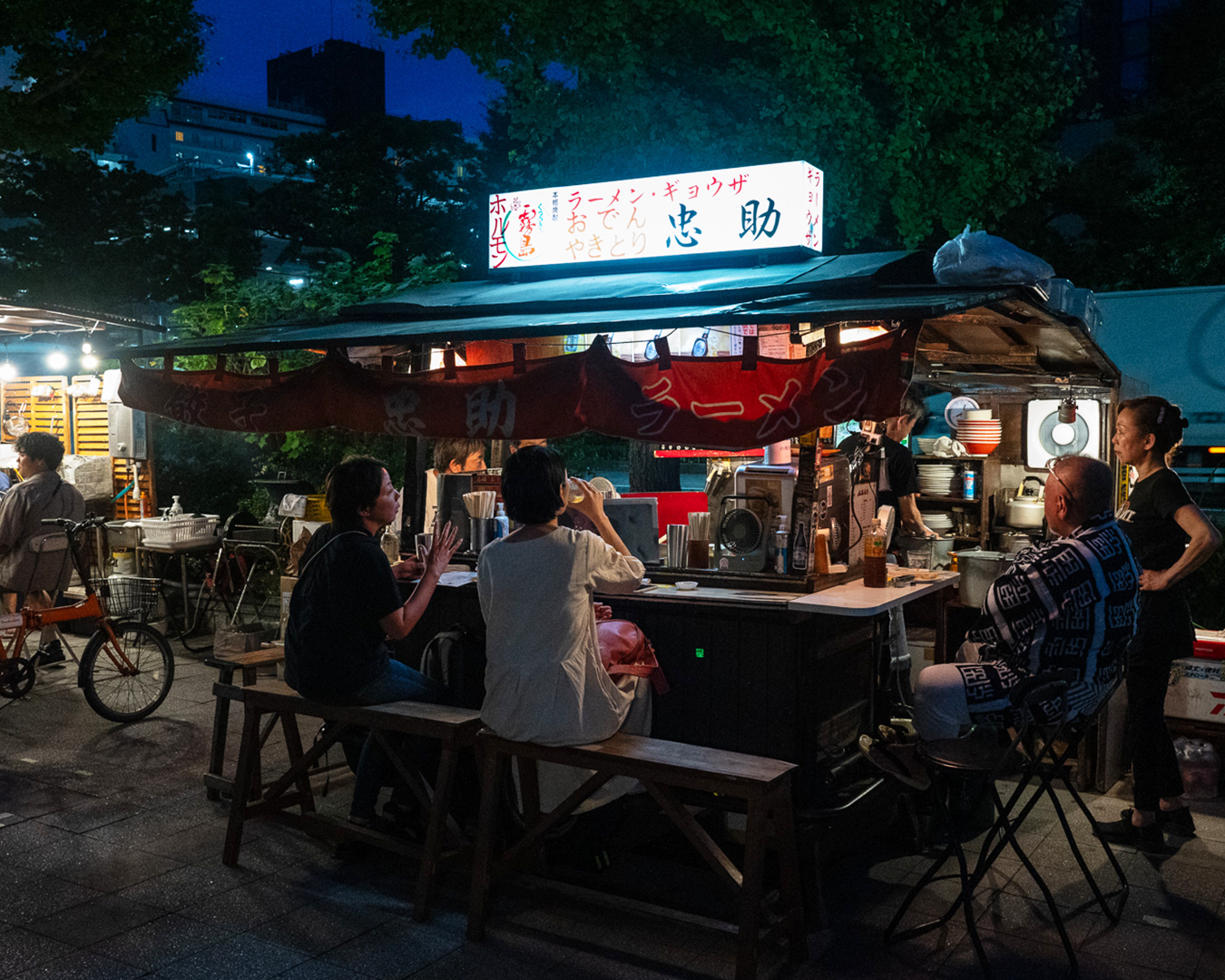 Yatai Street Food Cart In Fukuoka, Japan