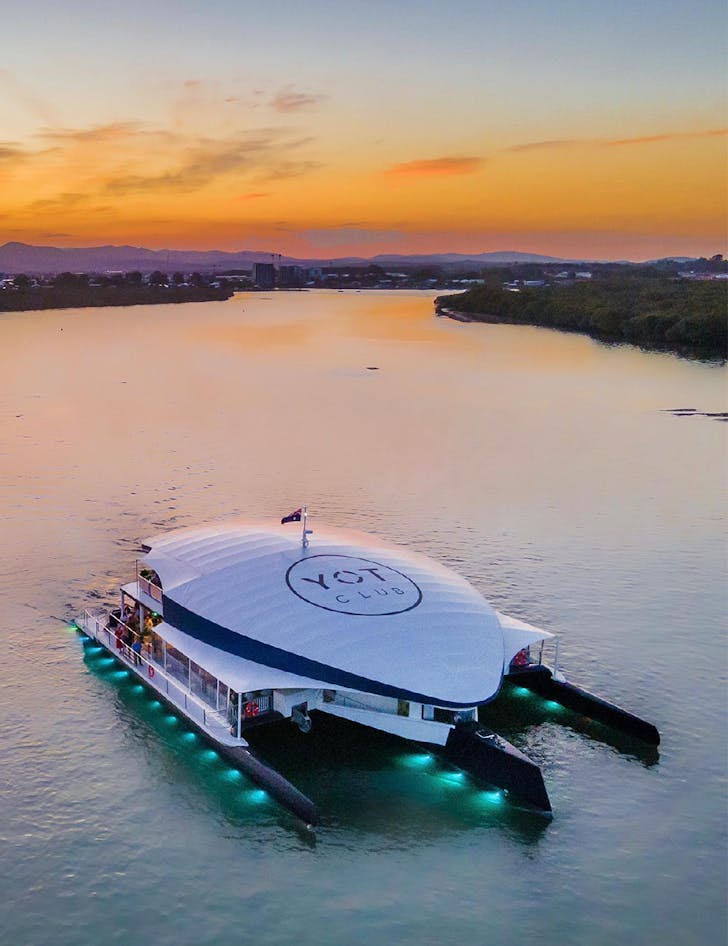 a floating yacht 