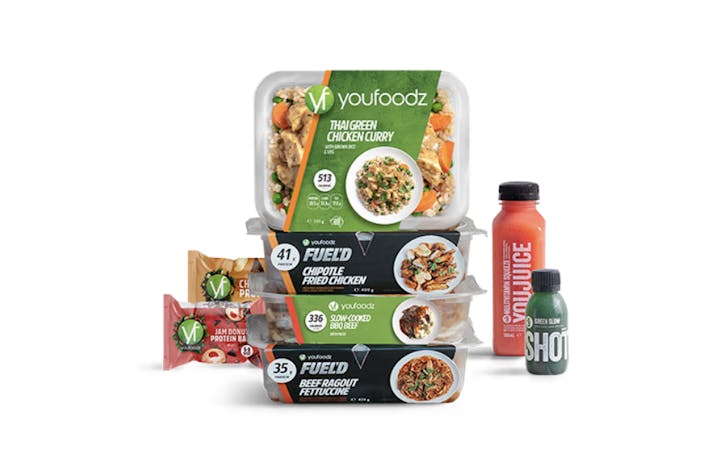 YouFoodz food meal plans with two drinks
