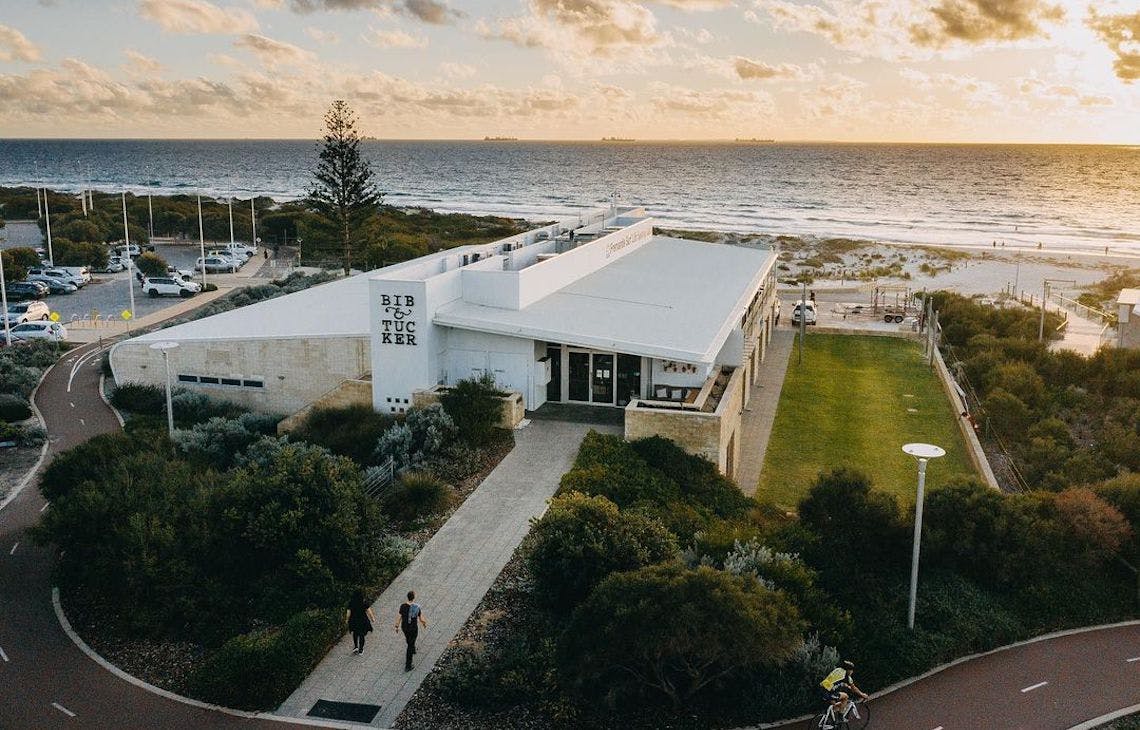 View of Bib & Tucker beachside cafe