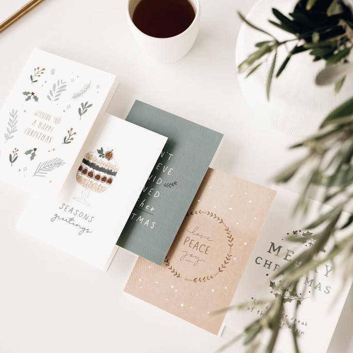 several christmas cards