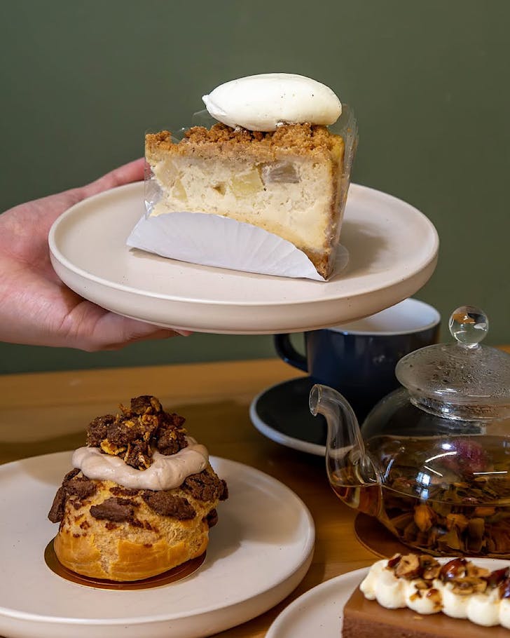 Tea and cakes from Fold's Patisserie.