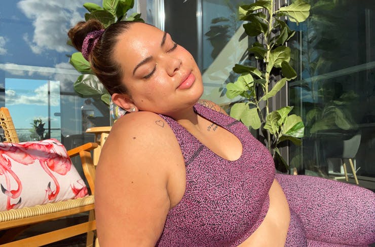 A model in the sun wearing Active Truth activewear