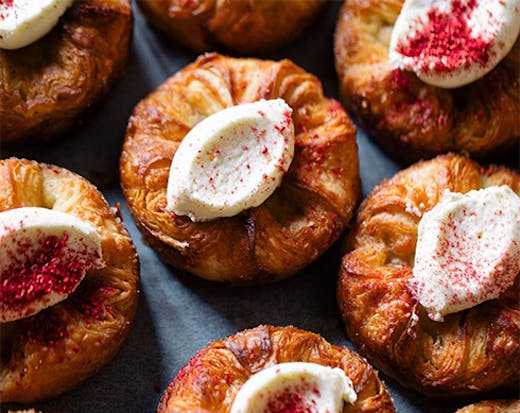 several pastries on a tray