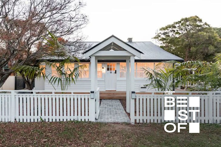 A white cottage in Jervis Bay, which is one of the best Airbnbs