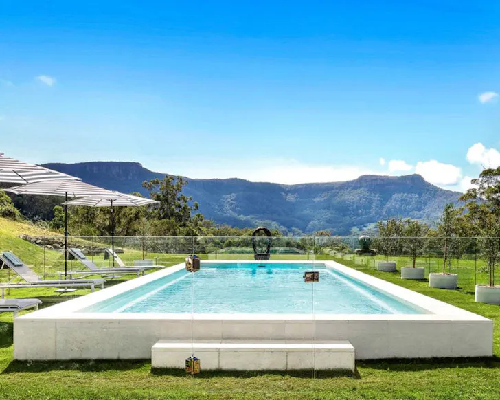 A view of the pool with a view at Black Star one of the best NSW Airbnbs