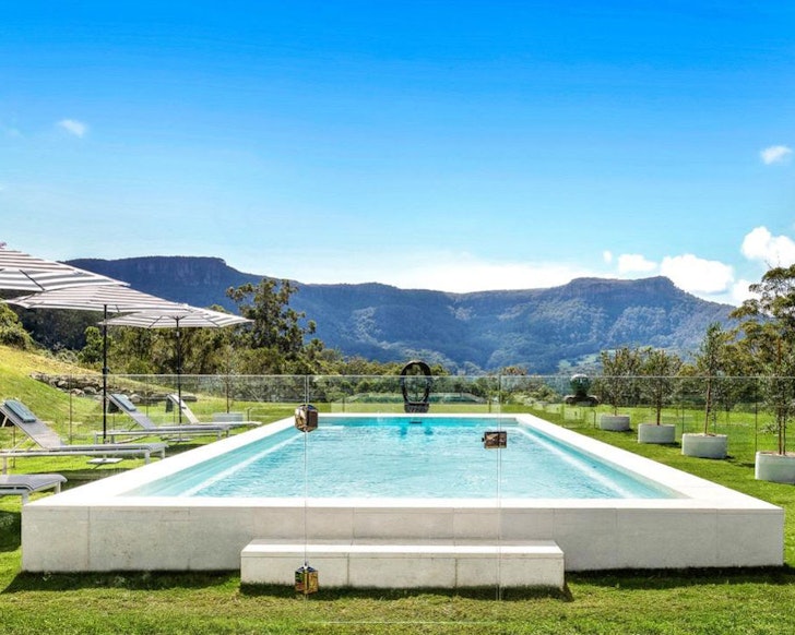 A view of the pool with a view at Black Star one of the best NSW Airbnbs
