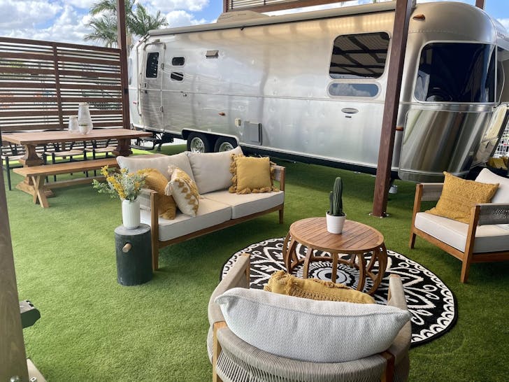 a silver airstream carvan