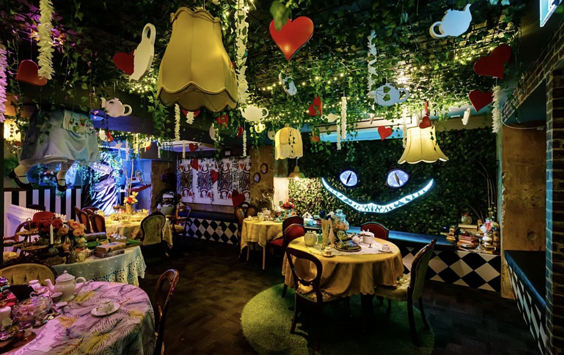 alice in wonderland-themed bar