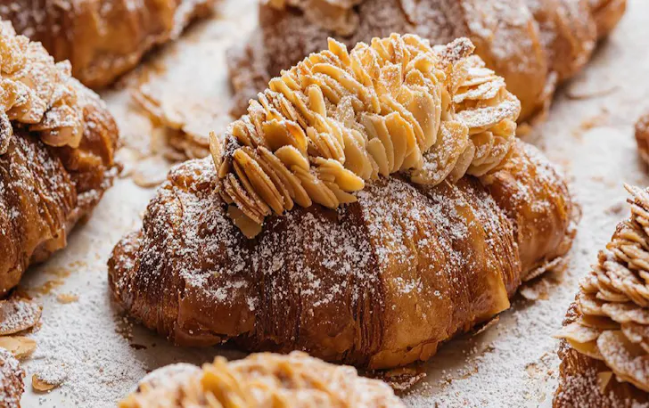 a decadent almond croissant