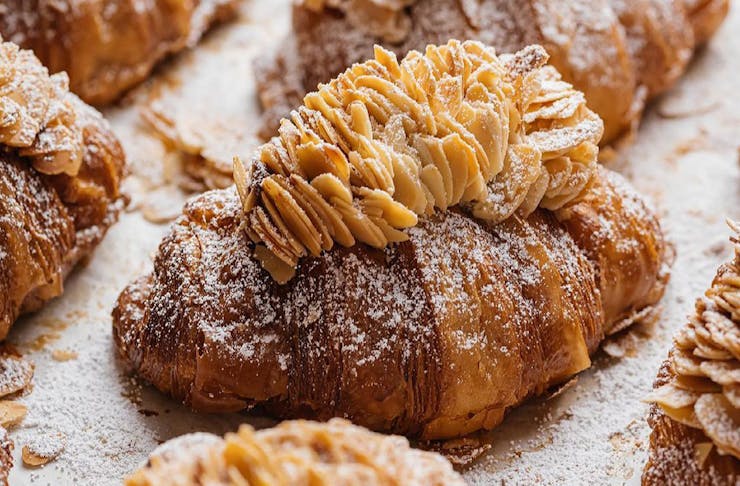 a decadent almond croissant