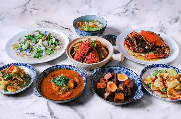 Various dishes from Amah restaurant in Sydney