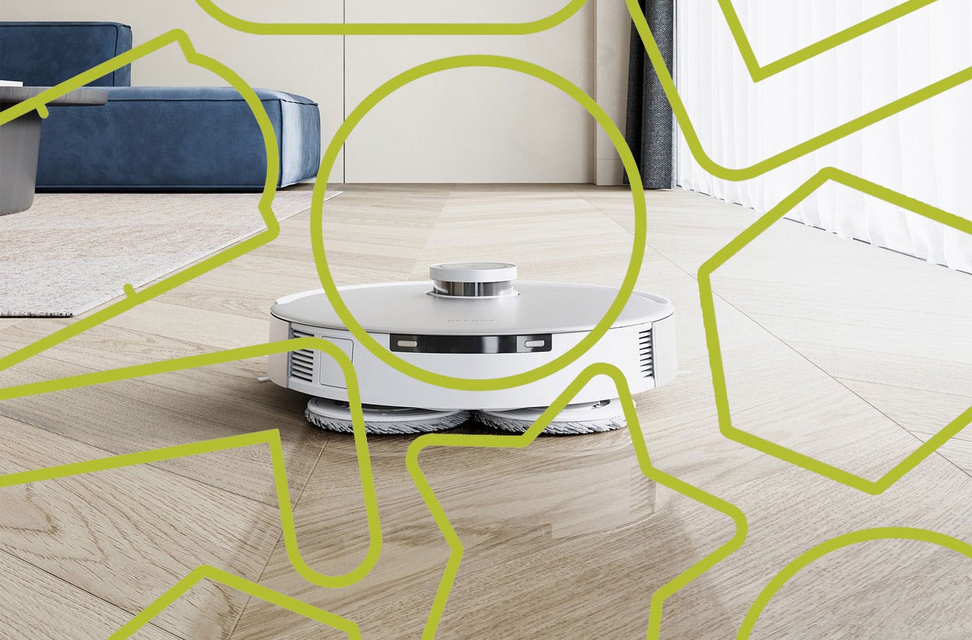 An Ecovacs robot vacuum, which is on sale in the Amazon mid year sale for 2024