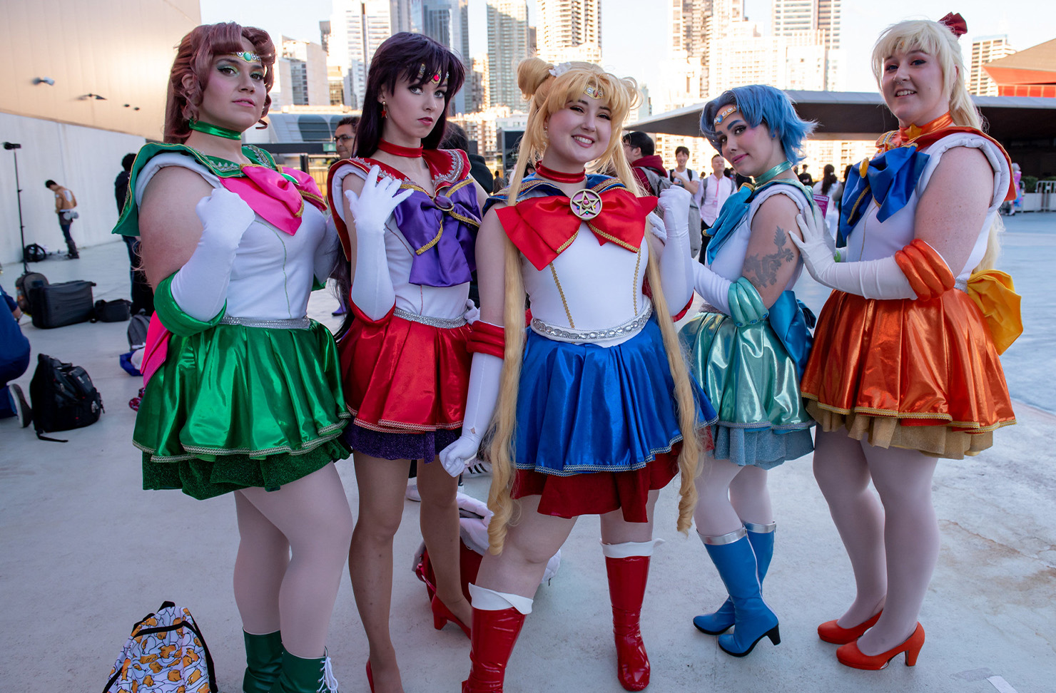 Group of cosplayers posing